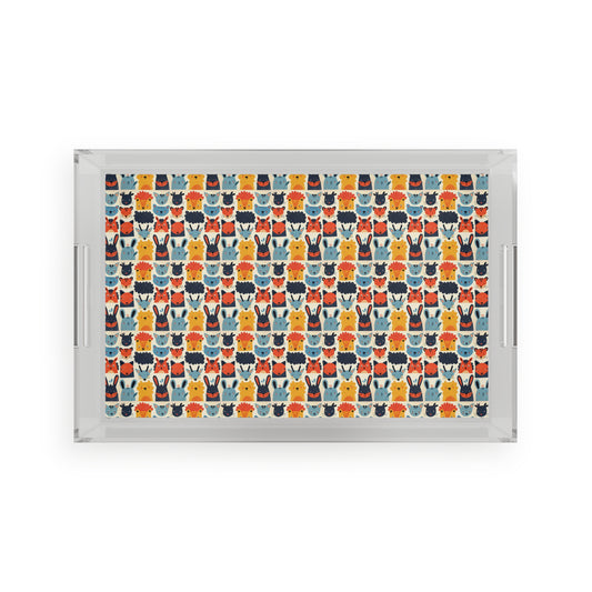 Acrylic Serving Tray - Vibrant Laminated Artwork Insert - Ideal for Housewarming Gifts and Holiday Parties